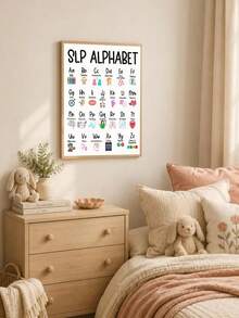 1pc Letter Wall Art Canvas Print, Wall Decor, Suitable For Home Office, Bedroom, Living Room, Classic Modern Style, Educational Wall Decor, Halloween Christmas Decoration, Christmas Gift For Her/Him, Back To School Wall Decor, Framed/Unframed - 1pc - View 5