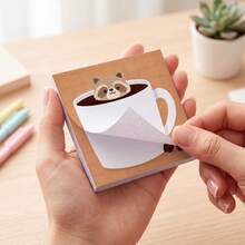 3 Packs 150 Sheets Coffee Cup Raccoon Sticky Notes, Cute Japanese Style Self-Adhesive Reminder To-Do List Pads For Students, Office And Home - 75 X 75 mm - View 5