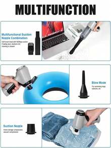 YAIUZGOO 3合1車用吸塵器，強勁吸力，便攜式手持無線吸塵器，適用於乾濕兩用，汽車配件，2400mAh - D - 查看 8