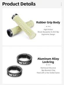 WEST BIKING Grip Stang Sepeda Karet Lembut Anti Selip Ringan Aksesori Stang Sepeda Gunung Cocok untuk Stang 22.2mm - MultiWarna - View 10