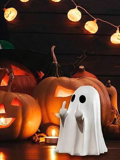 1/2pcs Halloween Ghost Statue, Cute Ghost Decoration, Scary Ghost Resin Statue, For Halloween Decorations, Porch And Interior Spooky Decorations/Room Decor/Halloween Holiday Essential/Garden Decor Outdoor/Home Decor/Bedroom Decor