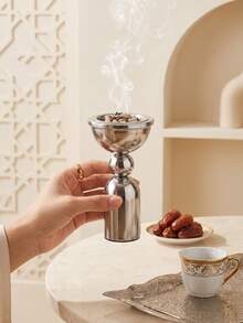 1pc Minimalist Iron Incense Burner, Middle Eastern Oud Incense Holder, Aromatherapy Storage Stand, Home Fragrance Decor, Home Decoration Item. Suitable For Multiple Home Scenes: Bedroom, Living Room (Tabletop Centerpiece Decor) - Multicolor - View 7