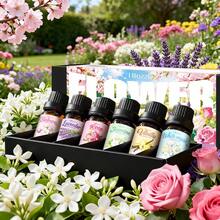 Hllozzi Floral Scent Essential Oil Gift Set Featuring Six Rich, Long-Lasting Floral Fragrances. Designed For Women And Floral Scent Enthusiasts, These Oils Are Suitable For Use In Car Diffusers; An Ideal Choice For Holiday Gifts. - Floral Gift Set - View 3