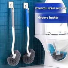1/2pcs Long Handle Ergonomic Toilet Brush, C-Shaped Brush Head For Deep Cleaning Without Dead Angles, Portable And Reusable, Suitable For Bathroom And Toilet Bowl, Easy To Clean Corners, Wall-Mounted Space-Saving, Suitable For Home Use - Multiple Styles - View 6
