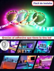 ONEEKA Tira de Luces LED Inteligente 5m, Alimentada por USB, Tira de Luz RGB Cambiadora de Color con APP & Control Remoto de 24 Teclas, Luces LED con Sincronización de Música para Dormitorio, Decoración de Habitación, Fiesta, Halloween - 2 piezas - Ver 6