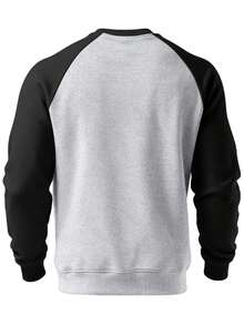 GRDR 1pc Men's Casual Long Sleeve Crew Neck Pullover Sweatshirt | Fashionable & | Show Your Style - Grey - View 7