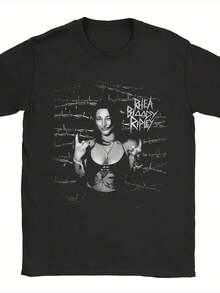 Mens Womens Rhea Bloody Ripley T Shirt Pure Cotton Graphic Print T-Shirt Wrestling Wrestler Clothing Outfits - 黑色 - 查看 1