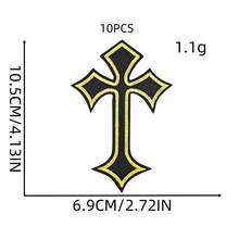 Cross Pattern Iron-On Embroidery Patch - Fun Design - Easy To Sew Or Iron, Durable Fabric Badge, Suitable For Personalized Jackets, Bags, DIY Crafts And More - Ironing Style - View 15