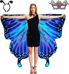 Double-Sided Printing Butterfly Costume For Women, Adult Butterfly Wings For Woman, Halloween Costume Fairy Wing Cape - ColorG - View 1