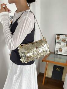 2026 New Sequin Handbag For Women, Korean Style Fashion Evening Bag, Shoulder And Crossbody Bag - Gold - View 4