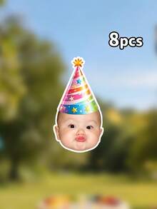 Custom Photo Birthday Banner,Multi-Style Party Hat Garland,First Birthday Party Decor, Decor,Photograph Backdrop,Family Gift, Wild One Party Theme - Multicolor - View 38