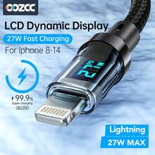 Setolgh Cabo de Carregamento Rápido PD 27W com Display LCD e Carcaça Transparente, Transferência de Dados, Cabo USB A Tipo-C para Lightning para iPhone 14 Pro Max/13/12 - Preto - Visão 2