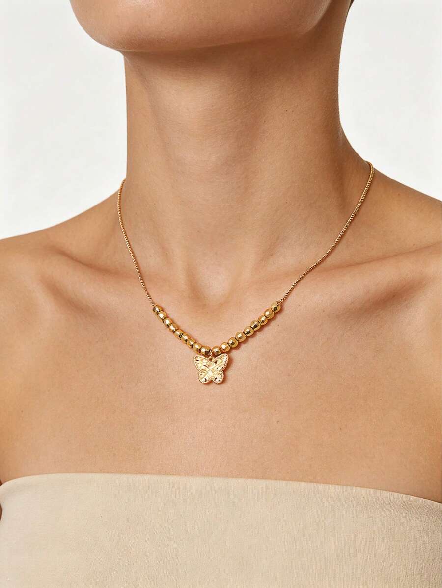 1pc Fashionable Personalized Design Necklace Pendant With Tassel, Versatile Women's Collarbone Chain