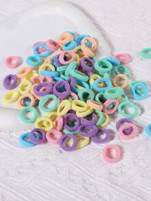 100/50PCS Colorful Small Hair Ties, Mini Polyester Seamless Hairbands Women's Hair Accessories - Multicolor - View 5