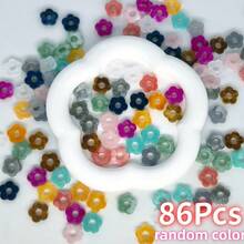 12/18/24/30/36/48/60/86/96/106Pcs Hollow Flower Spacer Beads, Large Hole Loose Beads Decorative Beads, Suitable For DIY Bracelets, Necklaces, Keychains/Phone Chains Pendant And Other Handmade Crafts Accessories (Random Color) - Multicolor - View 22