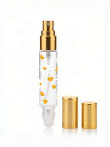 2-In-1 Dual-Head Perfume Refillable Bottle, Roller Ball + Spray Dual Function, Transparent Minimalist Printed Design, Available In Black, Silver, Gold Cap, Leak-Proof And Durable, Suitable For Perfume, Cologne, Essential Oil, Essential For Work, Travel And More - Multicolor - View 7