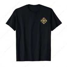 JERUSALEM CROSS FIVE-FOLD CROSS KNIGHT'S TEMPLAR T-Shirt - 黑色 - 查看 1