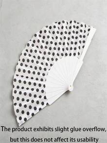 1个波点图案手持折叠扇，轻巧可折叠，适合夏季日常使用。可作为海滩场景和日常穿搭的精美摄影道具，也是一款时尚的降温配件。 - 多色 - 查看 10