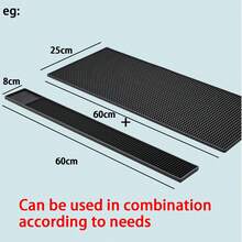 1pc Bar Drain Mat, Black Bar Mat, Coffee Bar Mat Soft Rubber Kitchen Heat-Insulating Mat, Draining Mat, Shock-Absorbing Anti-Vibration Mat, PVC Material, Coffee Machine Accessory, Kitchen Supplies, Non-Slip Cocktail Service Spill Mat For Bartending, Coffee Bar Mat Accessory For Home Kitchen, Coffee Utensil, Drying Mat - Black - View 7