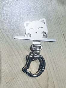360° Rotatable Cartoon Cat Stainless Steel Connector, With Metal Cat Head Spring Clip, Metal Phone Lanyard Clip, Hanging Ring Buckle, For Connecting Phone And Lanyard - Multicolor - View 7