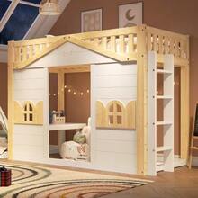 Bunk Bed, Loft Bed, Children's Bed, Wooden Bed, House Bed 90x200cm - 白色 - 查看 5