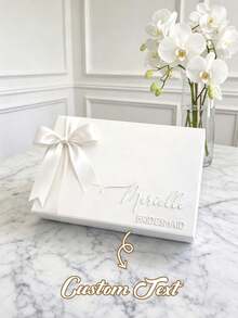 Custom Bridesmaid Invitation Gift Box | Custom Magnetic Memorial Box (Includes 3D Acrylic Name), Empty Gift Box, Wedding Gift - Multicolor - View 9