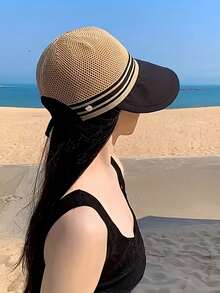 1 buah Topi Matahari Lipat Bertepi Lebar Wanita, Cocok untuk Aktivitas Luar Ruangan, Pantai, Perjalanan, dan Golf di Musim Panas - MultiWarna - View 8