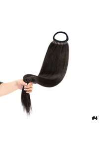 22 Inch Dark Brown One-Piece Ponytail Wig, Made Of Polyester Fiber, Woven Craftsmanship, Available In Multiple Colors, Suitable For Women To Wear In All Seasons, Also Can Be Used As Daily Accessory - Multicolor - View 13