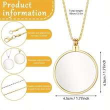 1pc Necklace Magnifying Glass, Gold/Silver, Wearable Magnifier, Convenient And Portable For Daily Use - Multicolor - View 3