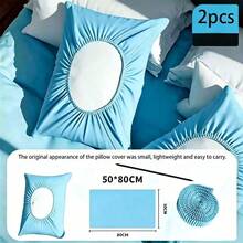 2 Sets Cool Breathable Full Pillowcase Set, Non-Slip Independent Pillowcase, Solid Color Easy To Put On, Soft And Skin-Friendly, Suitable For Hotel Use - View 7