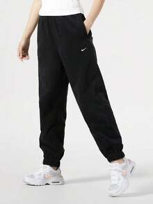Nike Solid Color Lace-Up Everyday Basic Loose Casual Knit Sweatpants Women's - Black - View 5