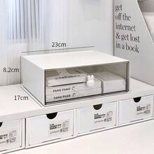 Bead Storage Box Desktop High & Low Drawer Box Transparent Drawer Style Compartment Storage Box Office Supplies Book Desktop Stationery Organizer Box Dorm Storage Organizer - Storage Box - View 11