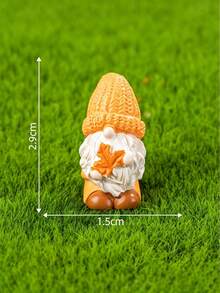 1pc Autumn Harvest Mini Gnome Resin Figurine, Cute Faceless Dwarf Statue, DIY Micro Landscape Accessory, Waterproof Miniature Decor, Suitable For Outdoor Garden, Patio, Balcony, Lawn And Fairy Garden Decoration - Multicolor - View 8