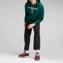 Sweatshirt Hoodie Pria PUMA Kasual, Serbaguna, Bergaya, Nyaman, Longgar dengan Cetakan Huruf, Hijau - Hijau - View 2