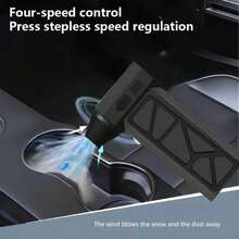 Mini Soprador de Ar Portátil Sem Escova 130000RPM, 4 Velocidades, Bateria Recarregável USB, Bicos Magnéticos Multiuso para Limpeza Neve Carro Teclado - Preto - Visão 6