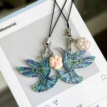 1pc Colorful Flying Bird Phone Chain Pendant, Simple Car Key Chain, Earphone Phone Charm Decorative Gift - Multicolor - View 6