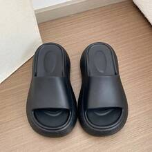 French Style Elegant Printed Slides For Women, 2026 New Summer Beach Vacation Sandals - Black - View 7