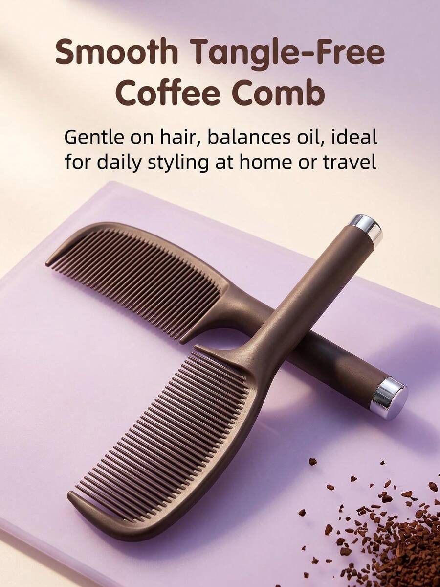 1pc ABS Wide-Tooth Degreasing Comb, Minimalist Polka Dot Anti-Slip Hairbrush For Daily Home Use - Multicolor - View 1