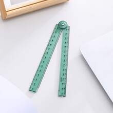 1 pieza Regla de medición plegable de acrílico transparente, extensible de 15 a 30 cm, regla recta, para dibujo, medición, tareas geométricas, primer día de escuela - Multicolor - Ver 9