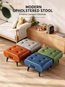 Entryway Shoe Bench Soft Padded Stool For Home Entrance, Luxury Minimalist Living Room Footstool Small Bench - Multicolor - View 3