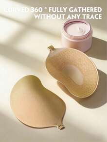 1/2pcs Mango-Shaped Self-Adhesive Strapless Front-Closure Invisible Back Adhesive Bra, Suitable For Wedding Dress - Multicolor - View 4