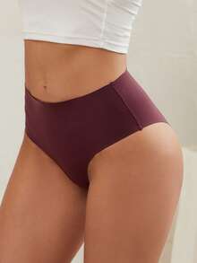 12Pcs High Waisted Slightly Tummy Tuck Fashion Simple Women's Briefs - 彩色 - 查看 7