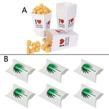 18pcs Saudi National Day Party Boxes I Love Saudi Arabia Popcorn Bucket Green Palm Tree Candy Pillow Box Festival Snack Favor Packaging - Multicolor - View 5