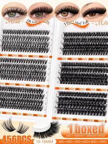 456 Clusters D Curl DIY Lash Book Mixed 30D-100D, Soft Fluffy Comfort Individual Lashes, Mix Match Eyelashes For Daily Light Cosplay Makeup,Lash Clusters,Manga Lashes,Cat Eye Lashes,Lash Clusters Kit,Lash Book,Wispy Lashes - D - View 11