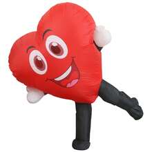 Halloween Christmas Party Smiling Face Heart Inflatable Costume, Unisex Inflatable Costume, Holiday Personalized Outfit Inflatable Costume, Blower Included, Battery Not Included - Heart Smile - View 1
