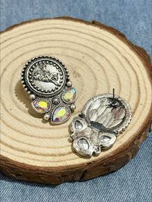 Women's European And American Bohemian Vintage Style Western Country Colorful Rhinestone Earrings, Suitable For Daily Wear, Dates, And Theme Parties, You'll Get Lots Of Compliments From Friends When Wearing Them - Multicolor - View 6