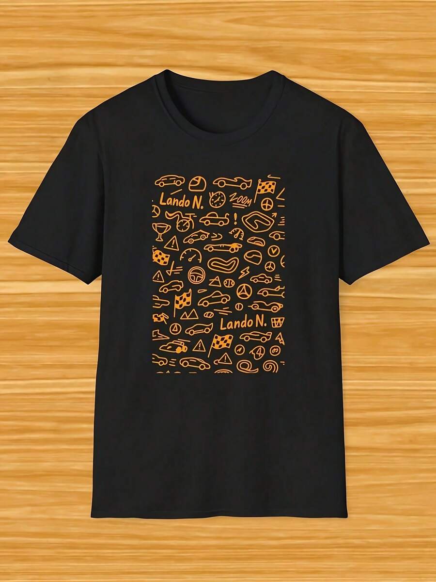 Tribute Norris Fan T-Shirt, R Racing Drr T-Shirt Vintage Race Car Graphic Tee Formula Inspired Shirt Gift For Racing Fans - 黑色 - 查看 1