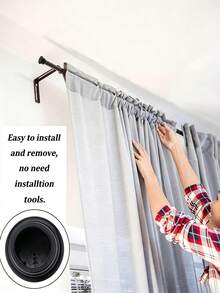 4pcs Auxiliary Hooks, No-Drill Curtain Rod Bracket Set, Self-Adhesive, Curtain Rod Hooks, Curtain Rod End Caps, Curtain Rod Clips, Fixed Adhesive Bracket Clips, Telescopic Rod For Door Curtain No-Drill Installation, Suitable For Fashion Home Decor, Practical Hooks, Adjustable Wall Hooks, Bedroom Living Room, Suitable For Kitchen, Bathroom, Home Essential - Multicolor - View 10