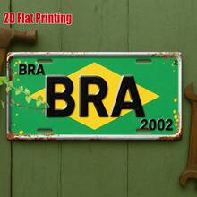 1pc Brazil 2002 Football Vintage Sign | 2D Flat Print, Vintage Sign, For Decoration, Outdoor Wall Art, Perfect For Sports Bar, Game Room, Man Cave, Home Wall (Random Style) - A - View 4