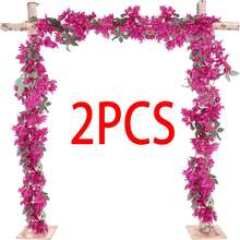 1/2pcs Artificial Bougainvillea Garland, Faux Silk Bougainvillea Vine Long Plant, Home Room Wall Decor, Wedding Decor, Bedroom Decor, Tabletop Decor, Birthday Party Decor, Garden Decor, Indoor/Outdoor Universal, Spring/Summer Decor - Multicolor - View 10